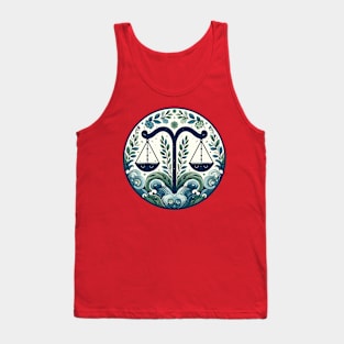 "Cosmic Libra: Celestial Symphony"- Zodiac Horoscope Star Signs Tank Top